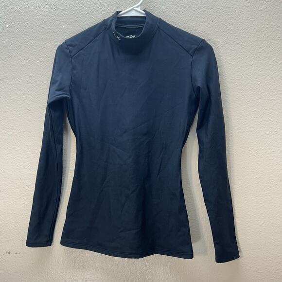 Under Armour Cold Gear Compression Mock Neck Base Layer Outdoors Top SZ M BLACK - Picture 1 of 4